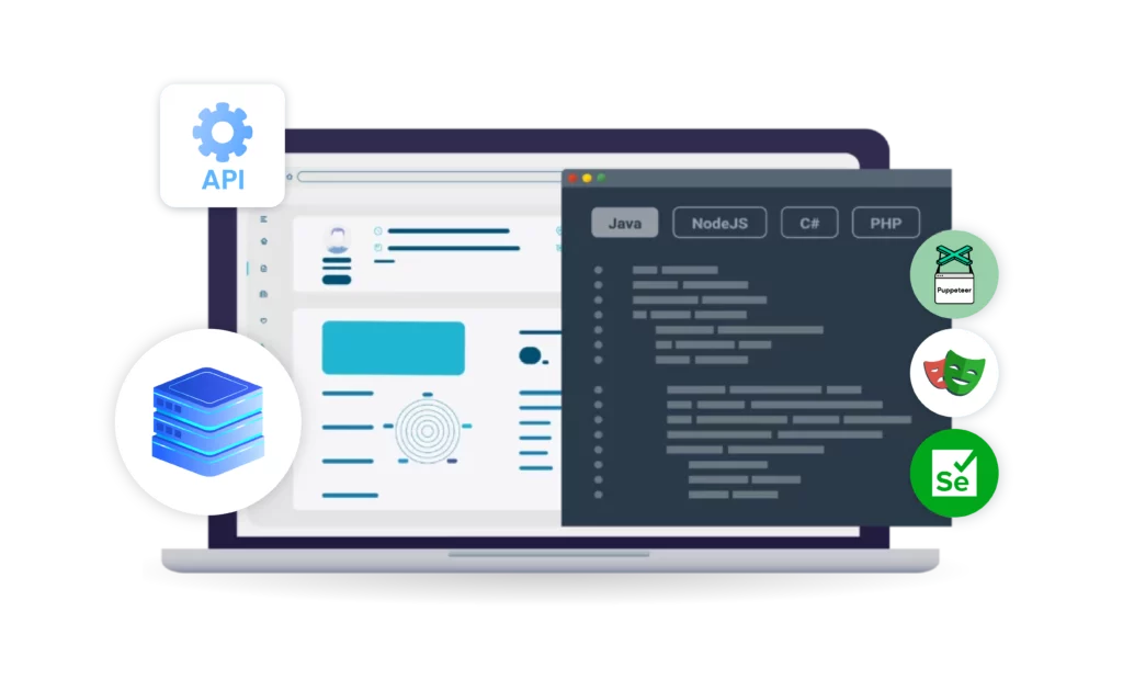 A visual of how to automate web scarping with API calls and high-quality proxies