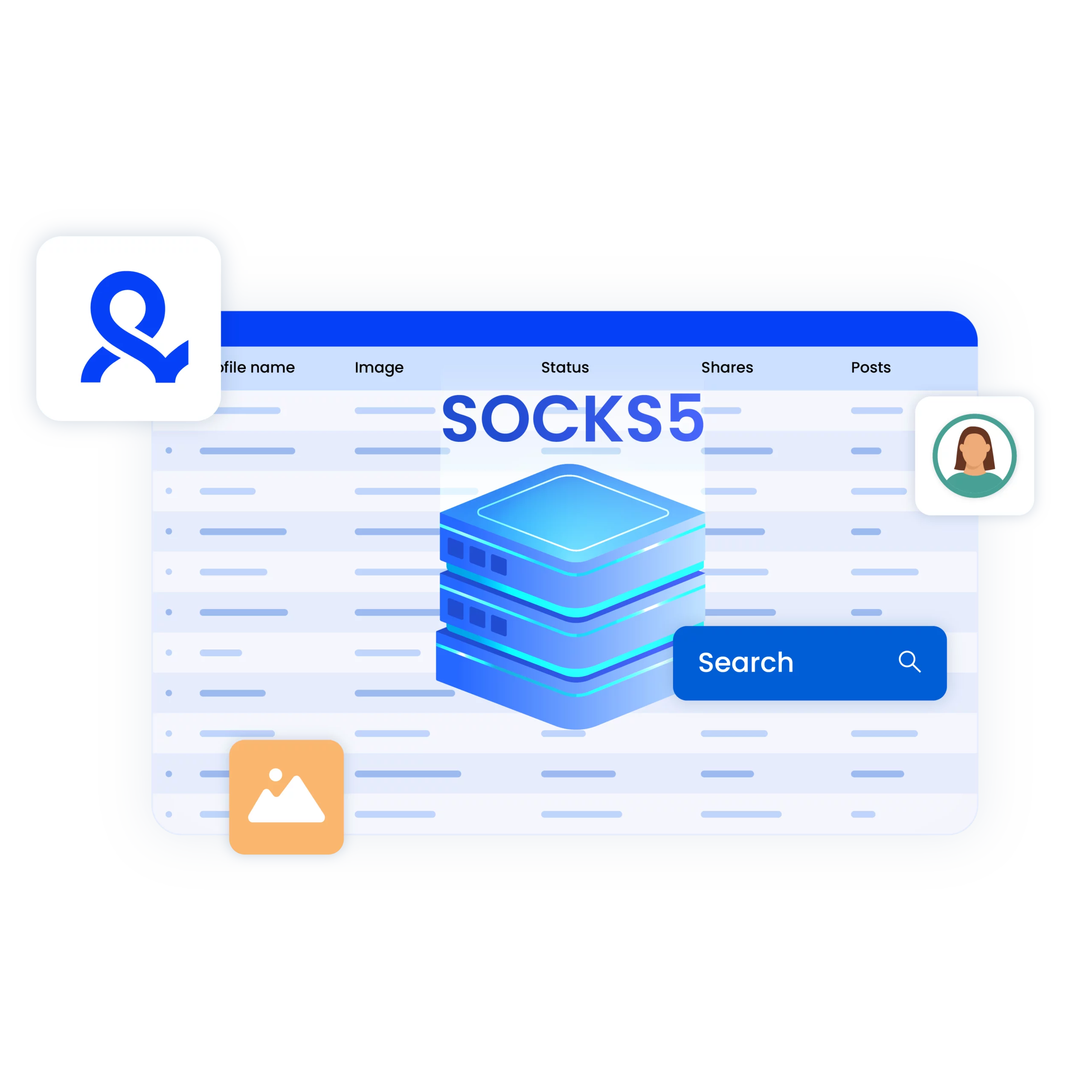 An image illustrating the use of multilogin’s SOCKS5 proxy to manage multiple accounts, bypass geo-restrictions.