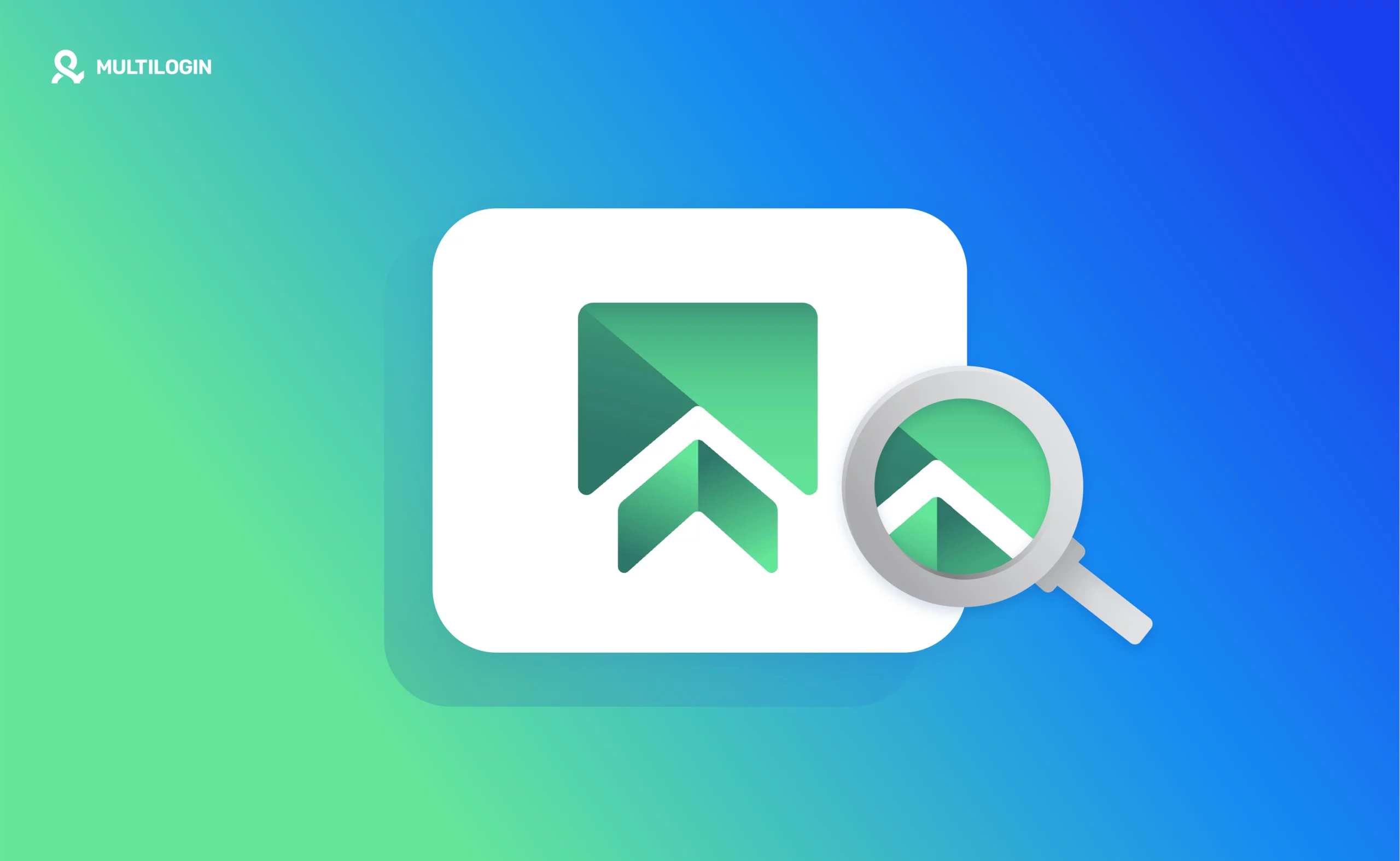 Sessionbox antidetect browser logo with magnifying glass illustration on a blue and green gradient background
