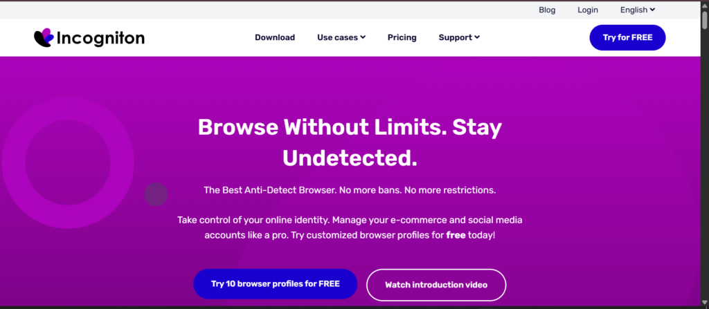 incogniton homepage