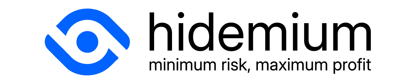 Hidemium logo featuring a sleek, modern design with bold typography.