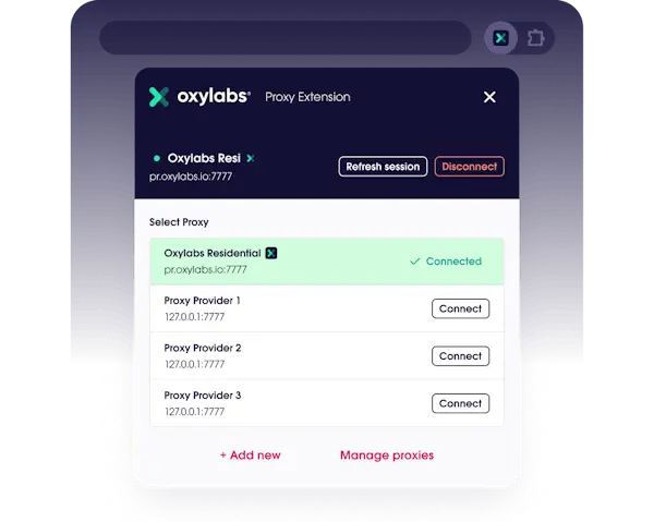 Oxylabs Chrome Extension screenshot