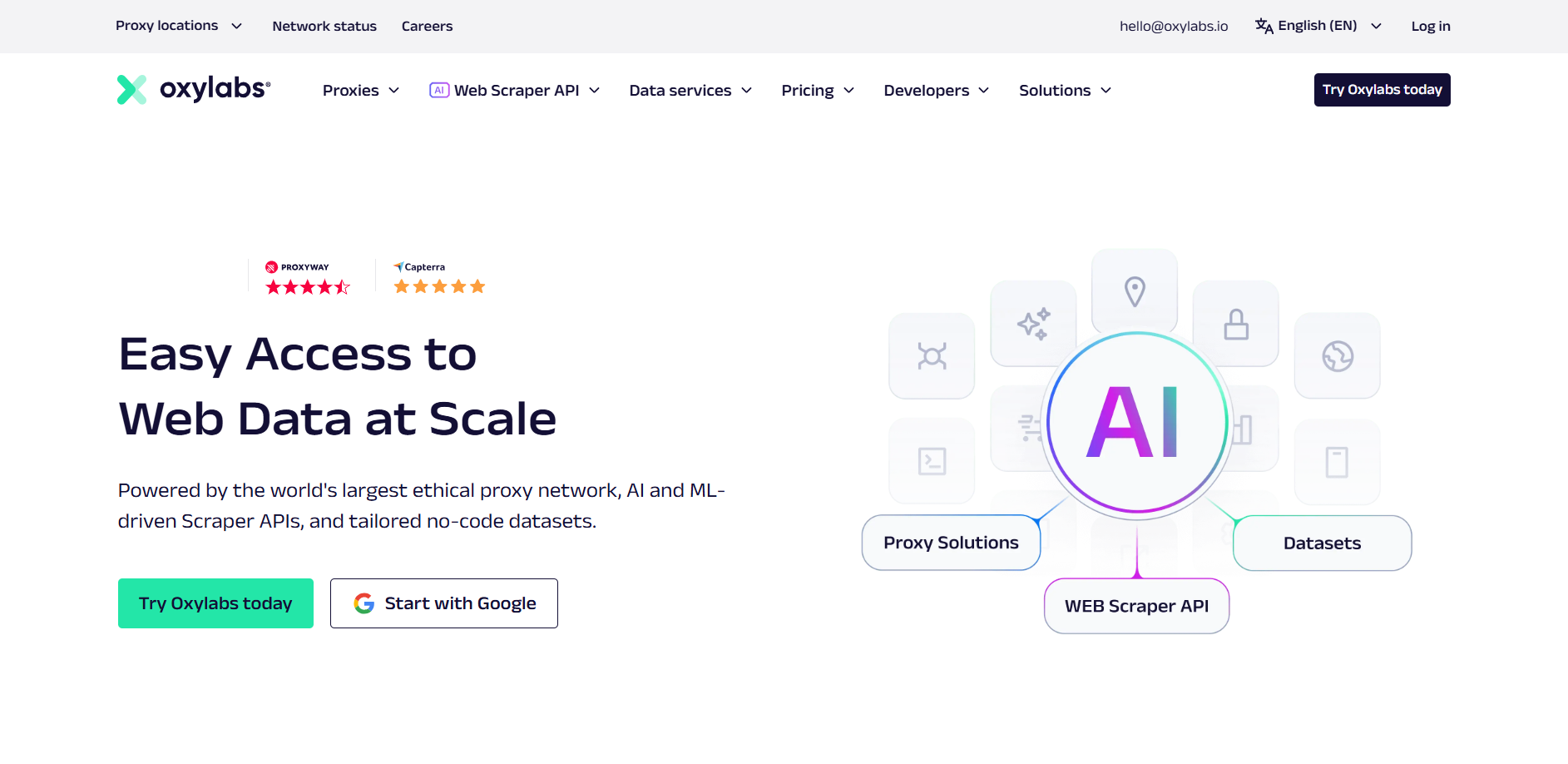 oxylabs homepage