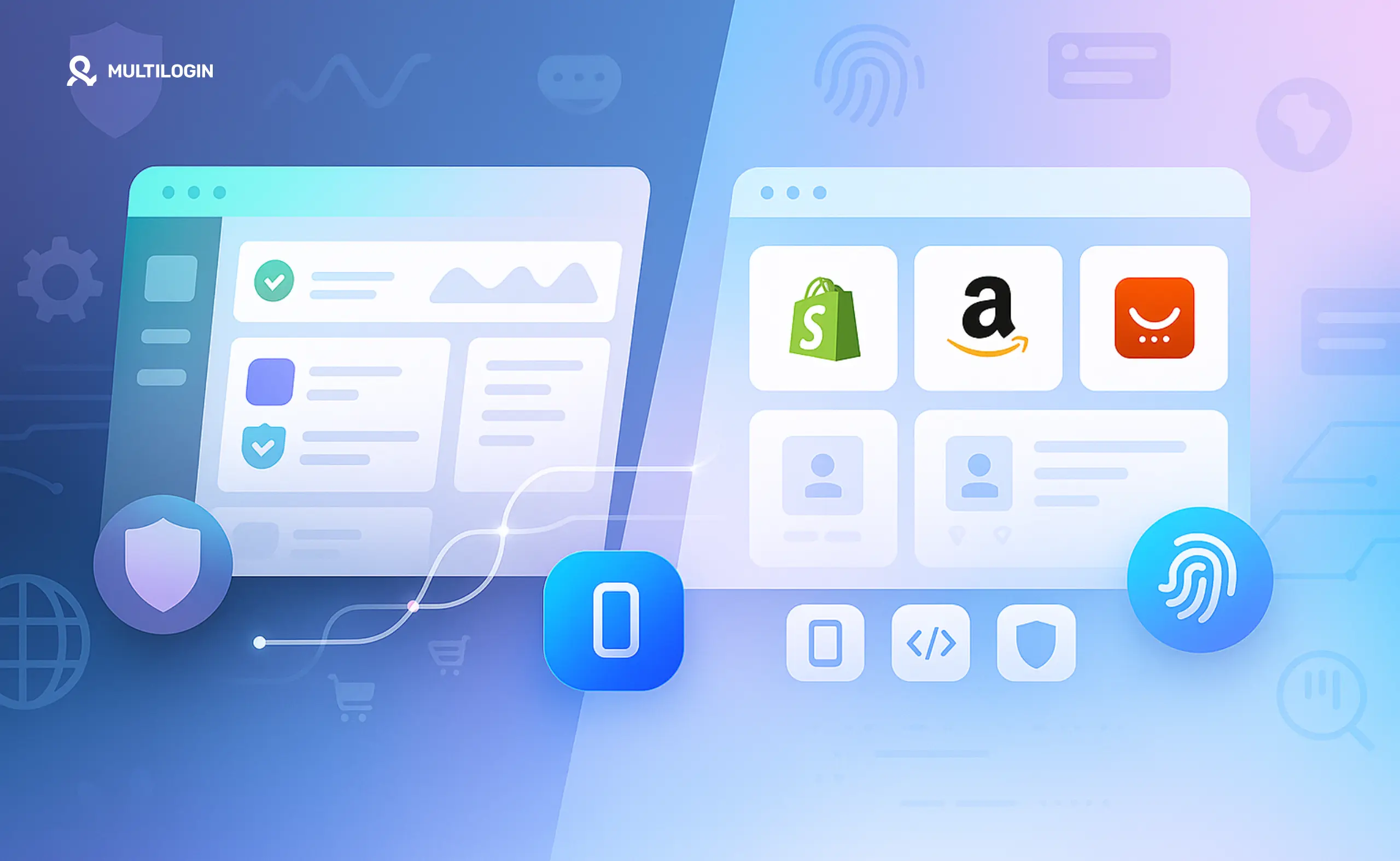 Visual showing dropshipping operations integrated with antidetect browser profiles for managing multiple e-commerce stores securely. Best Antidetect Browser for Dropshipping