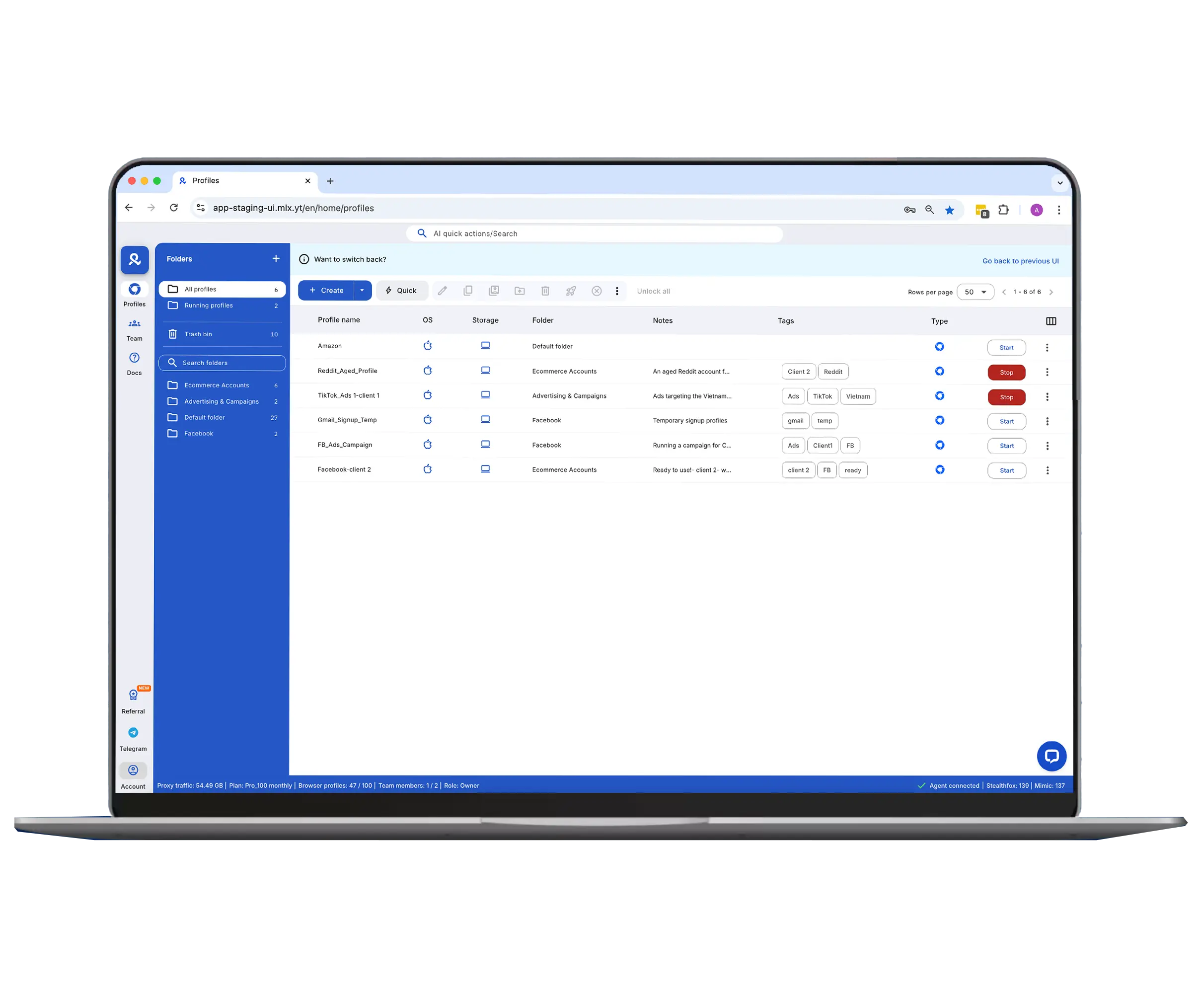 Multiilogin Webp dashboard Multiilogin Webp dashboard