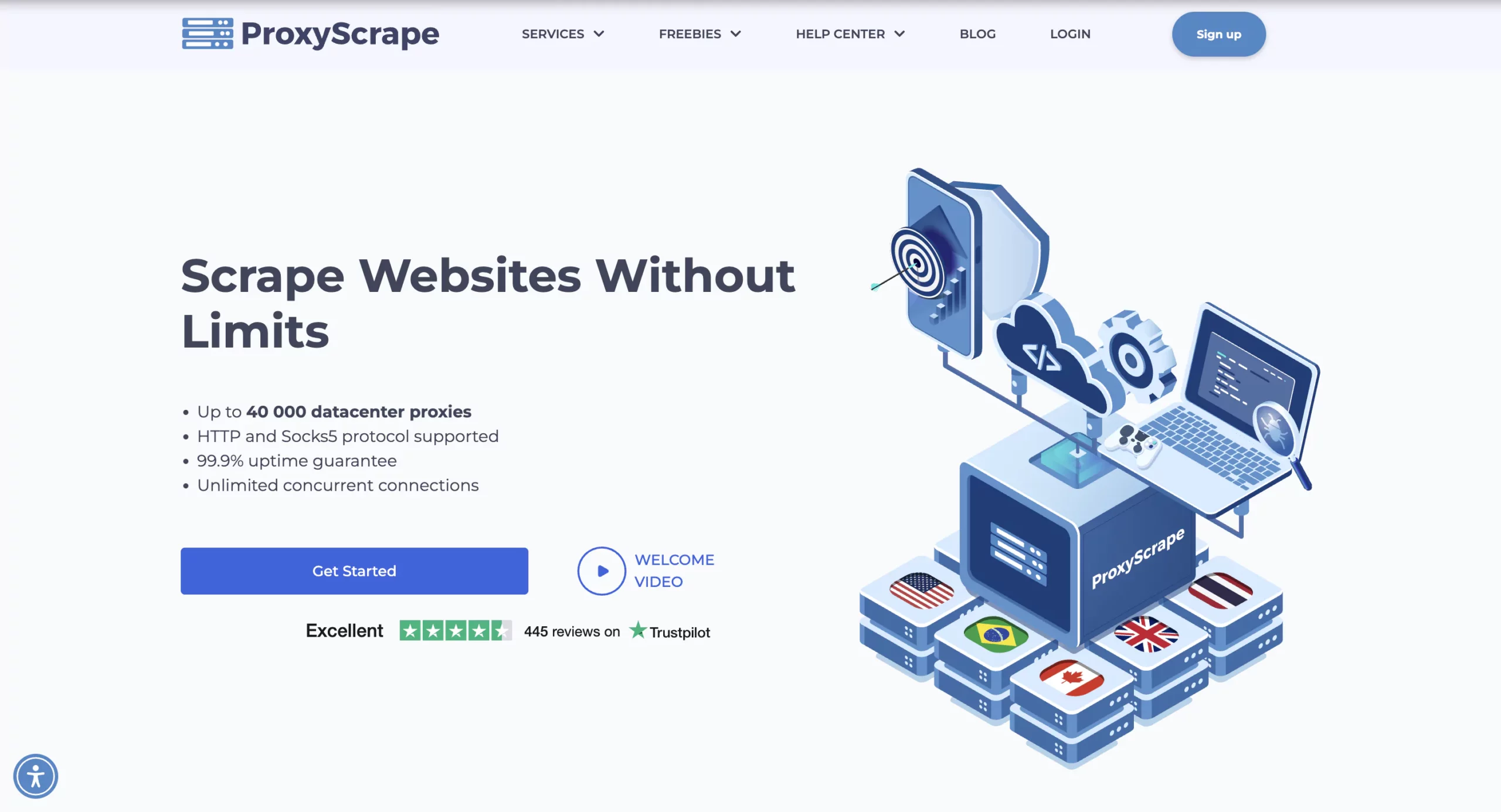 Proxyscrape Homepage