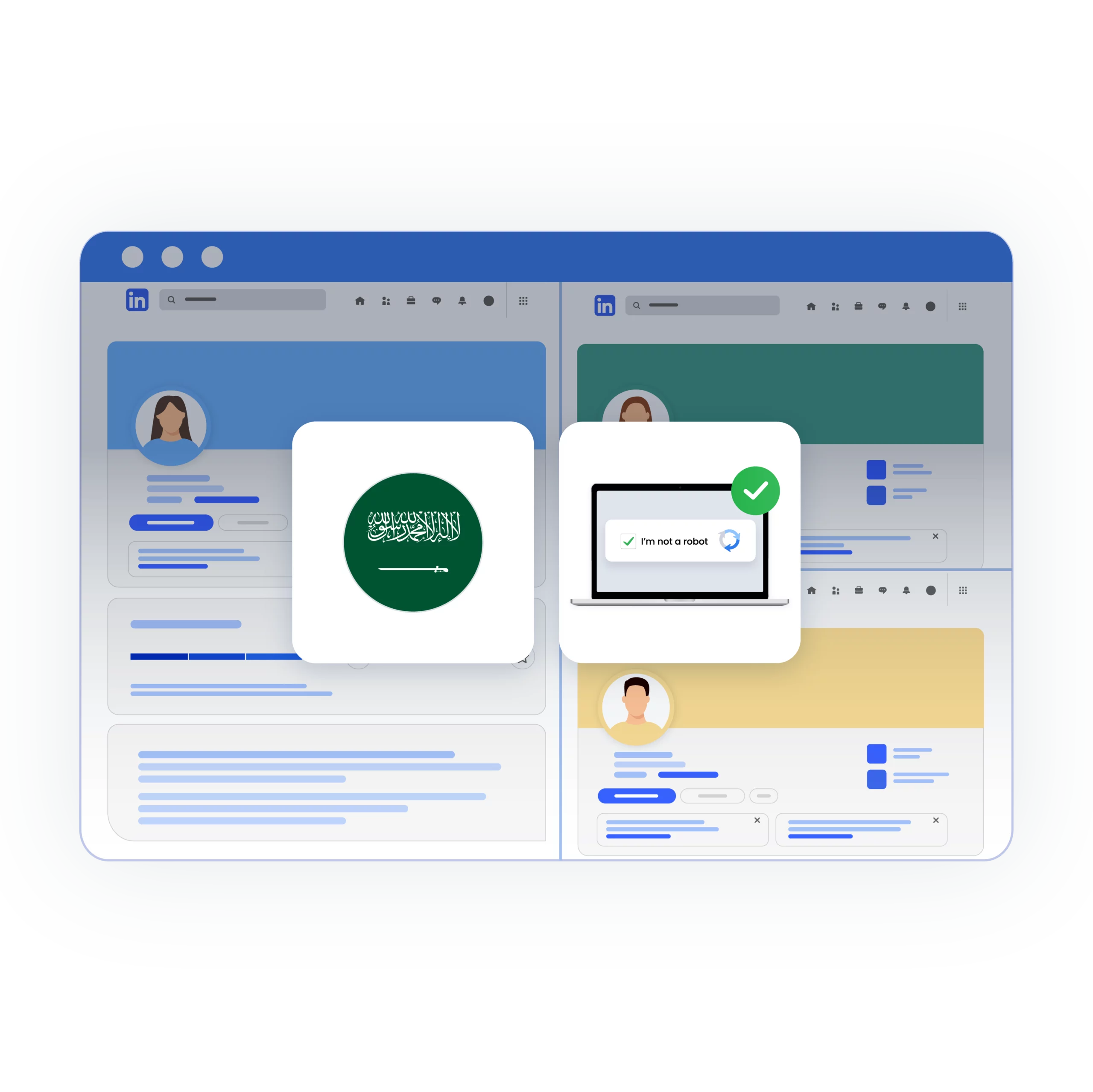Sign in to multiple accounts using Saudi Arabia proxy