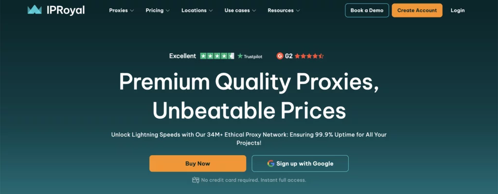 IPRoyal homepage