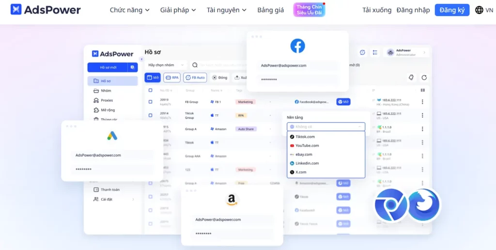 AdsPower trình duyệt