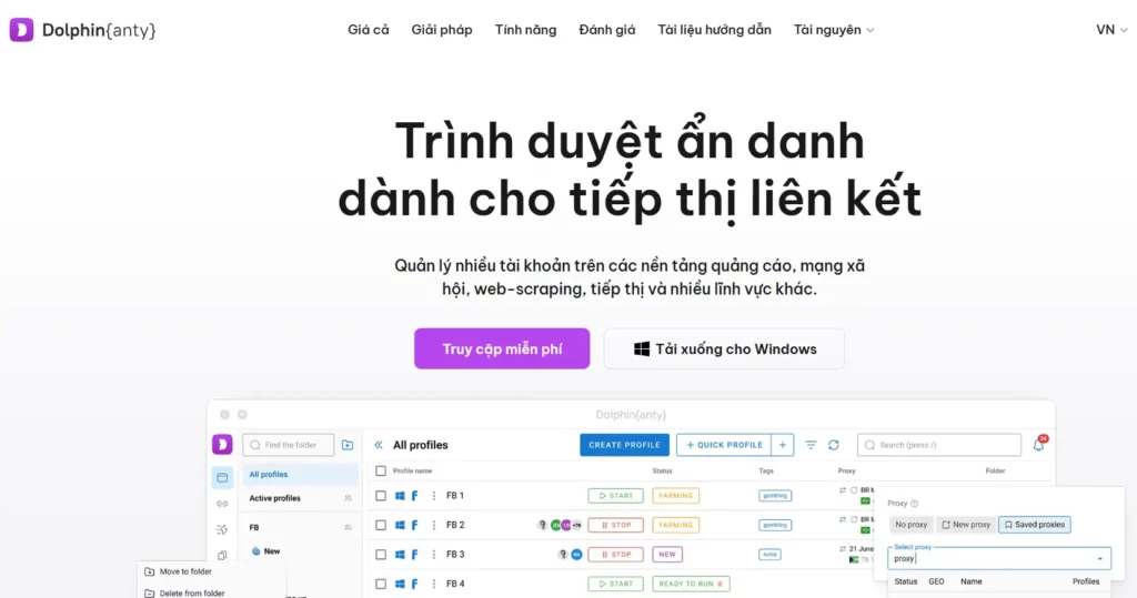 Dolphin Anty trình duyệt