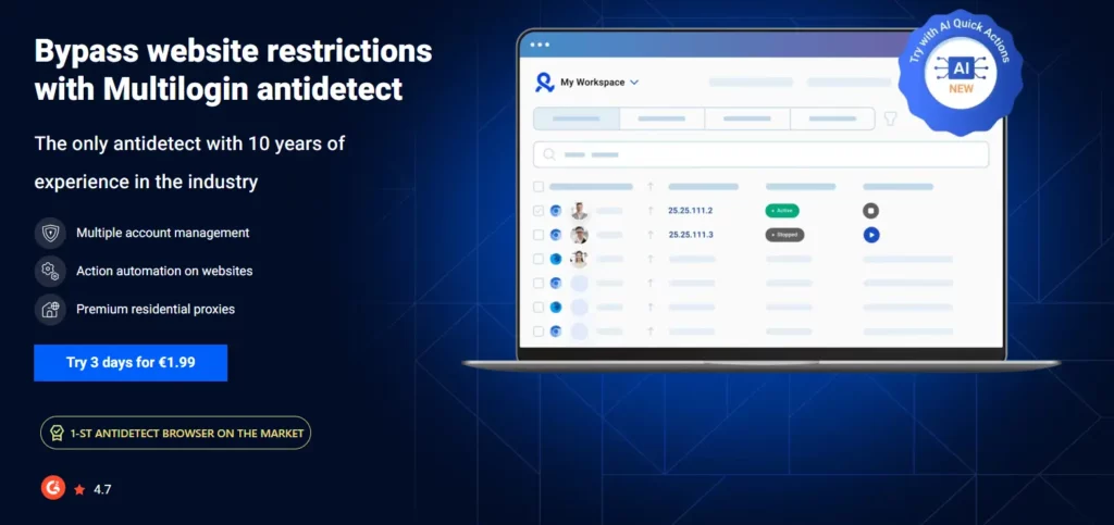 Best antidetect browser - Multilogin