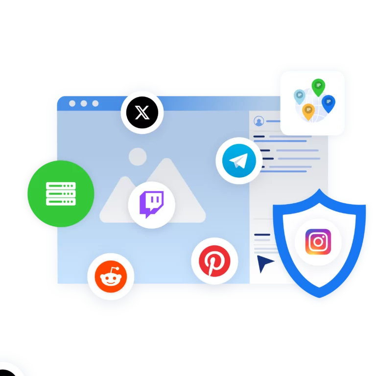 Bypass social media account restrictions with built-in proxies