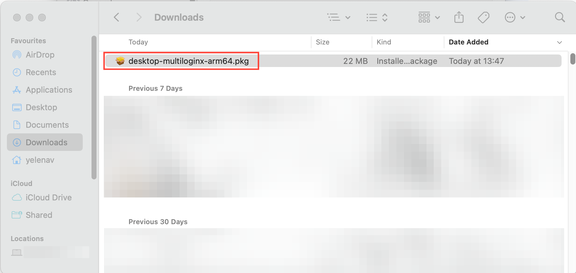 Open your “Downloads” folder and run the installer file
