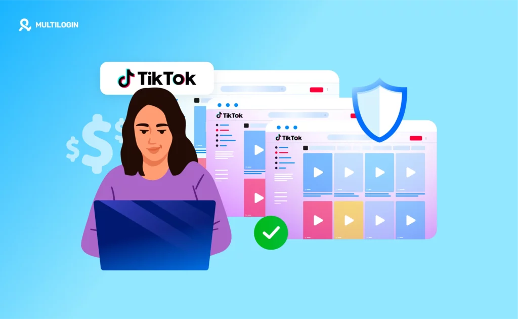 Woman managing multiple tiktok profiles as a safer alternative to buy aged tiktok accounts