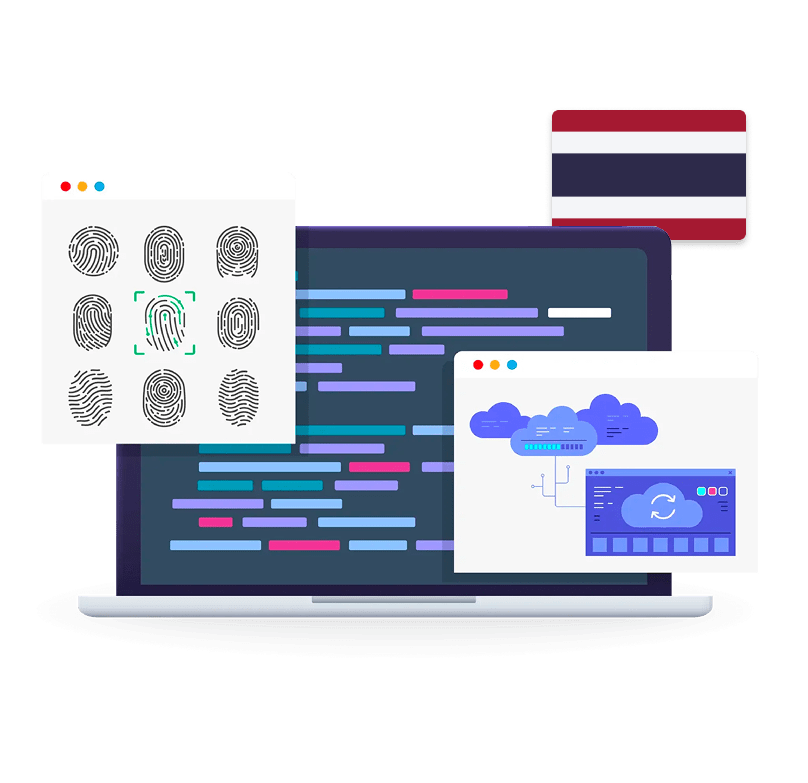 Thailand proxy in Multilogin with fingerprint matching and cloud automation on a laptop.