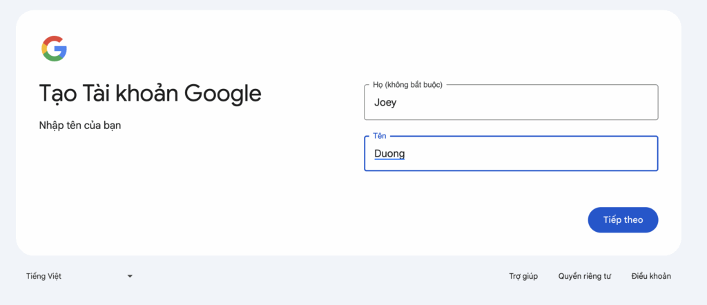 cách tạo tài khoản google ko dùng sdt
