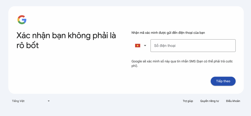 tai khoan gmail khong can sdt