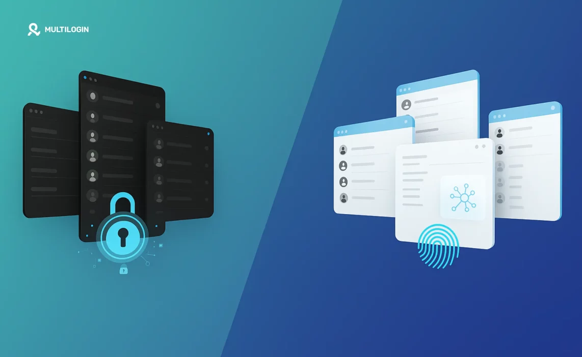 Multilogin protecting browser environments from leaks shown on BrowserLeaks: isolated browser profiles with secure fingerprints and IPs for marketers to safeguard accounts and campaigns.