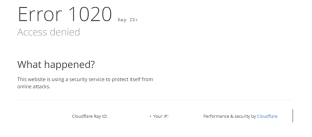 Ошибка 1020 / Access Denied 