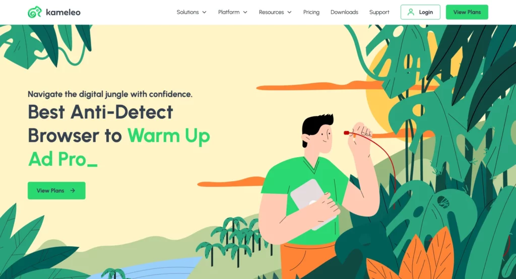 Главная страница Kameleo — антидетект браузер с акцентом на приватность и расширенную настройку фингерпринта