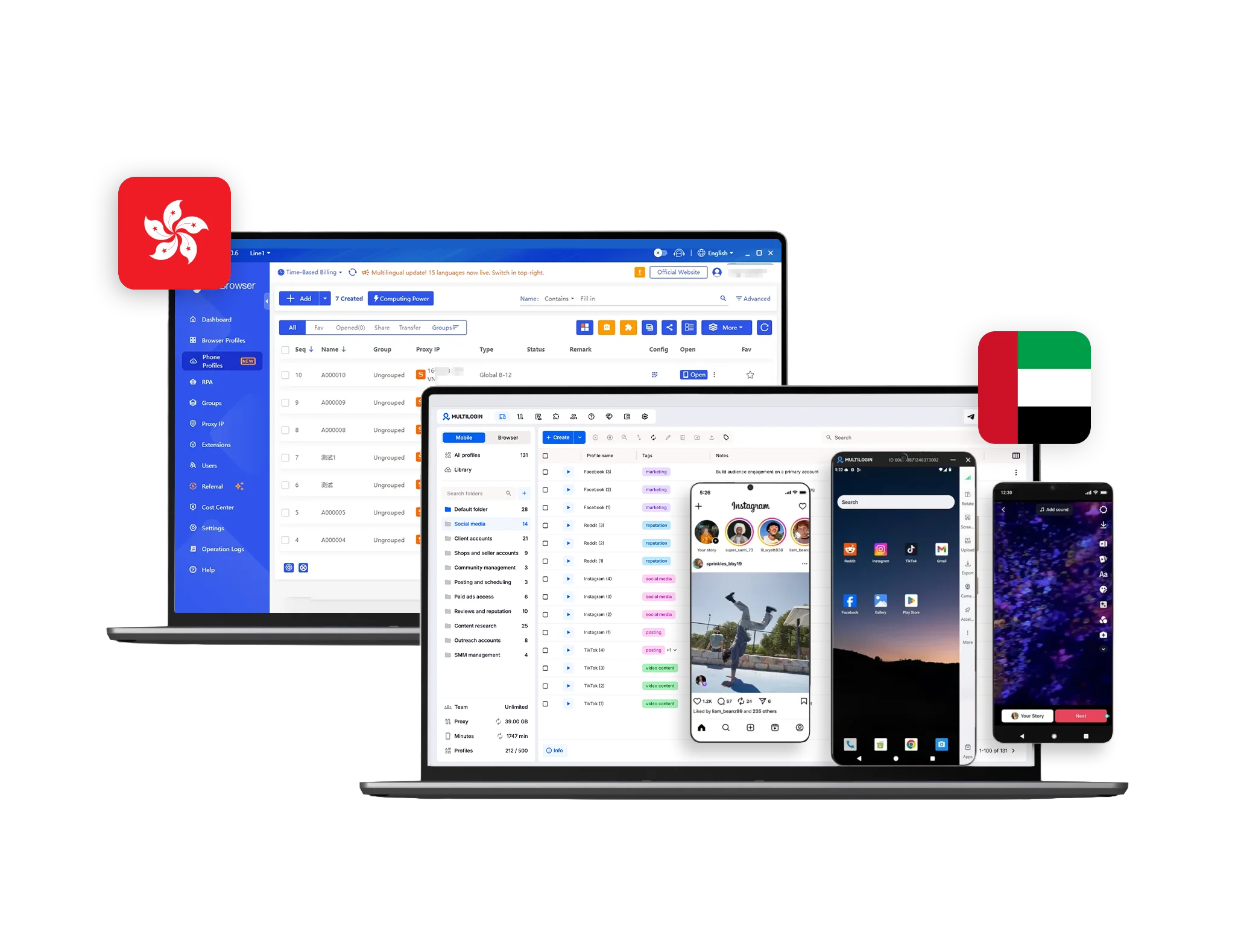 Multilogin vs BitCloudPhone comparison of cloud phone and multi-account solutions