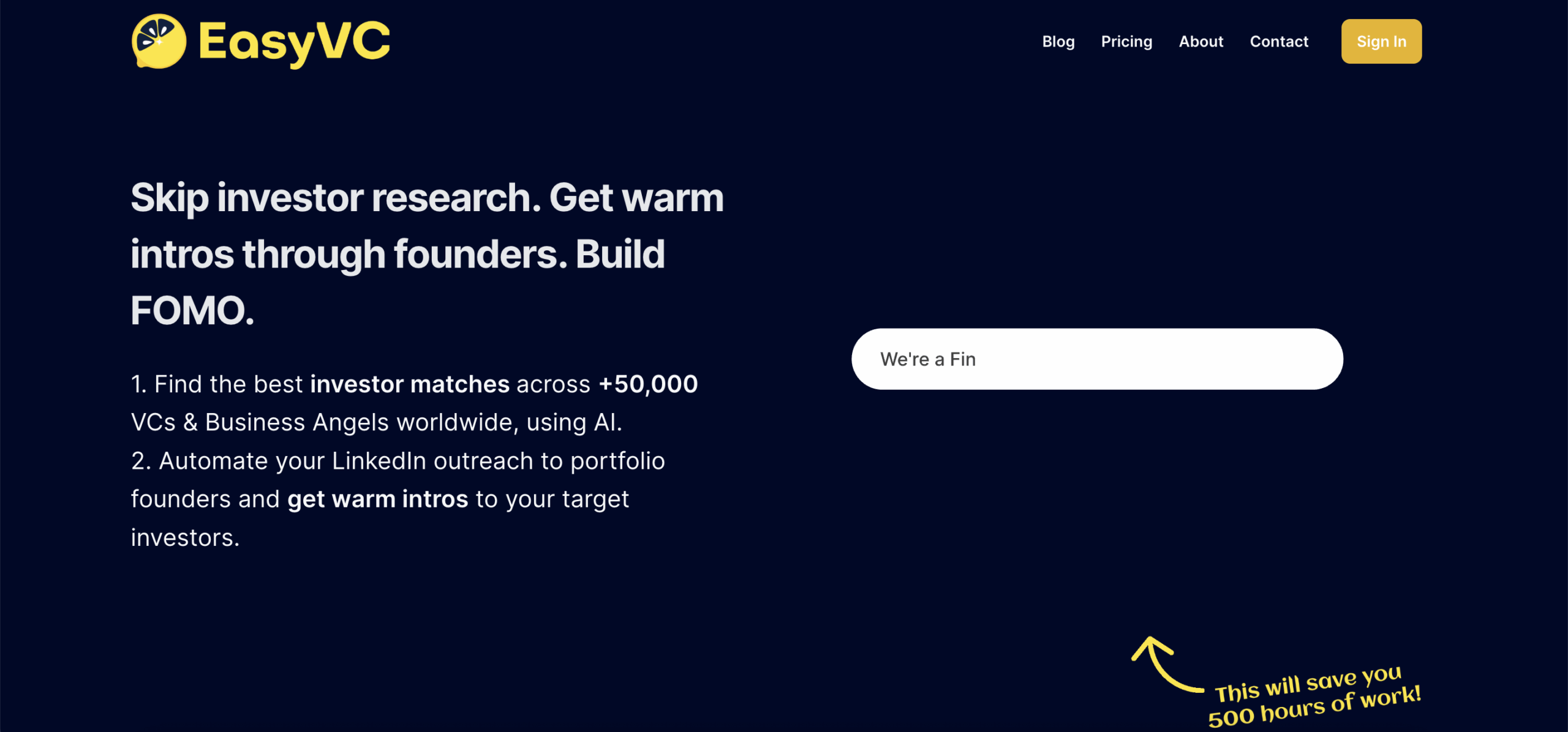 Easy VC – AI-Powered investor discovery tool