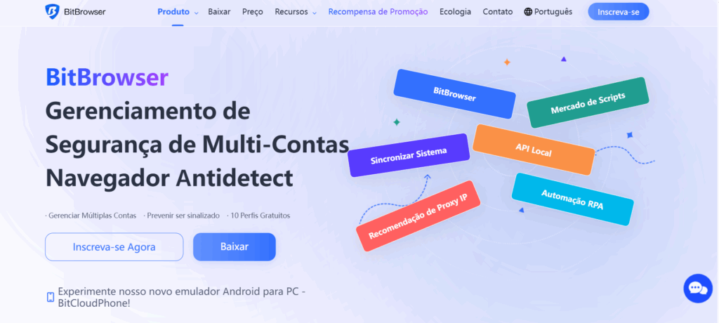 Página inicial: Bitbrowser