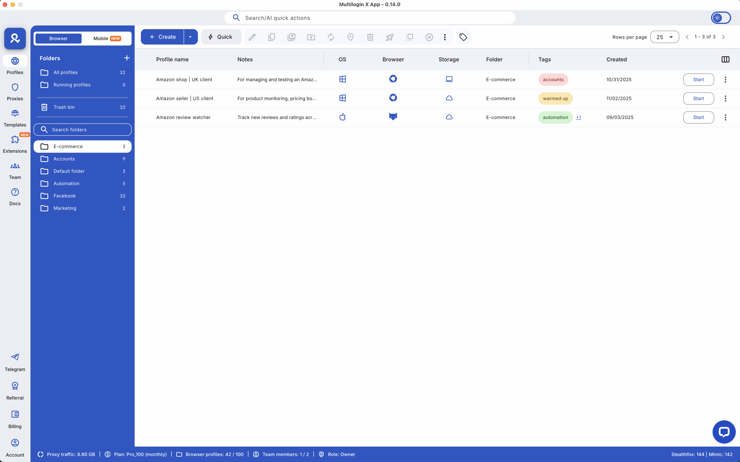 Multilogin X app (desktop)