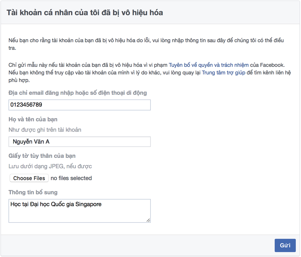 lay lai tai khoàn facebook khi bị vô hiệu hoá