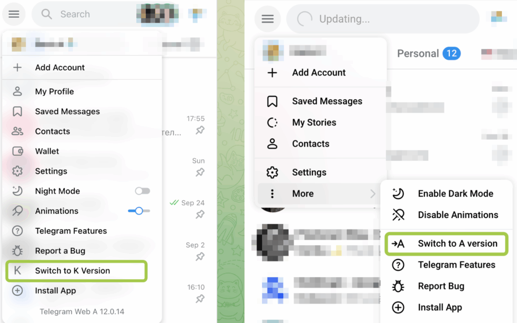 Explanation of Telegram Web A and Telegram Web K