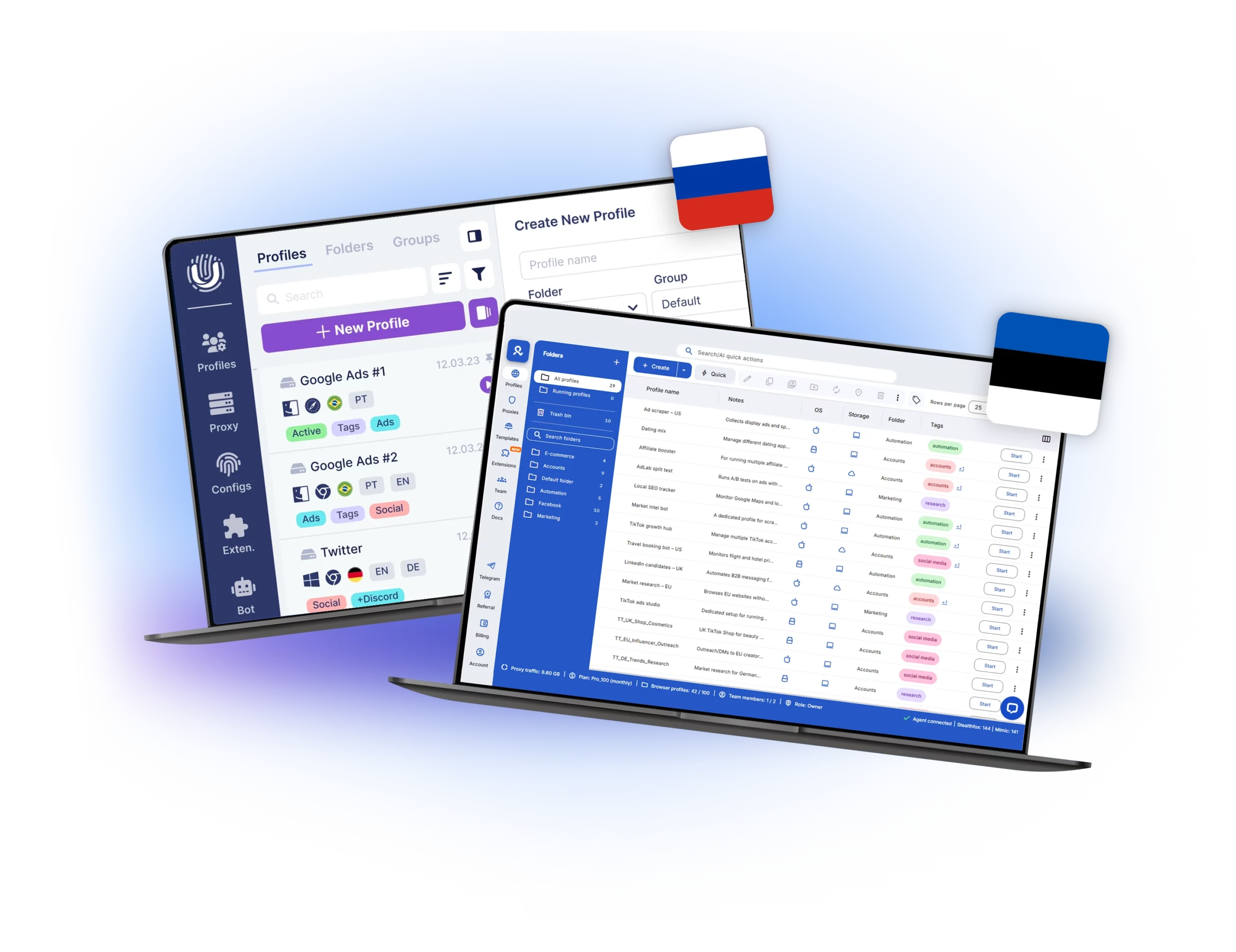 Undetectable browser comparison with Multilogin