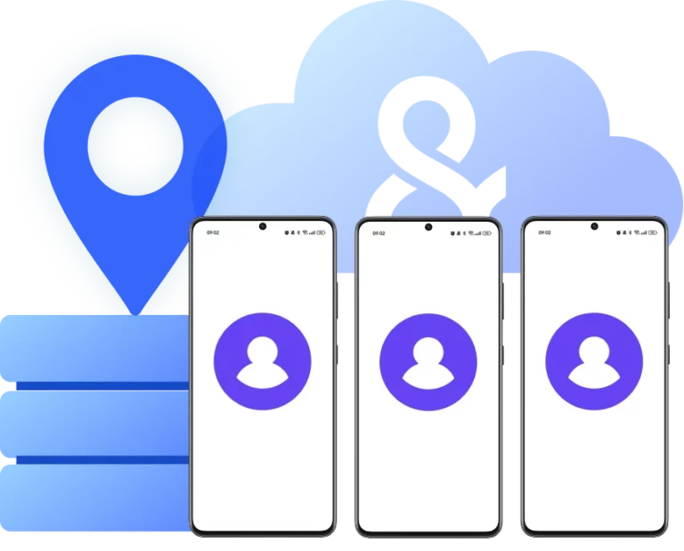Multiple cell phones in the cloud with location-based mobile environments