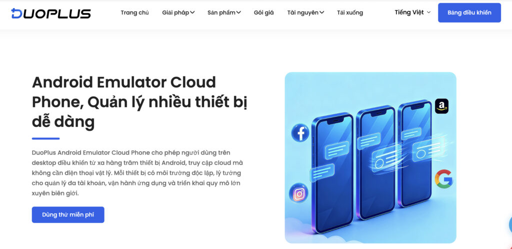 Douphus - cloud phone - giả lập thiết bị di động