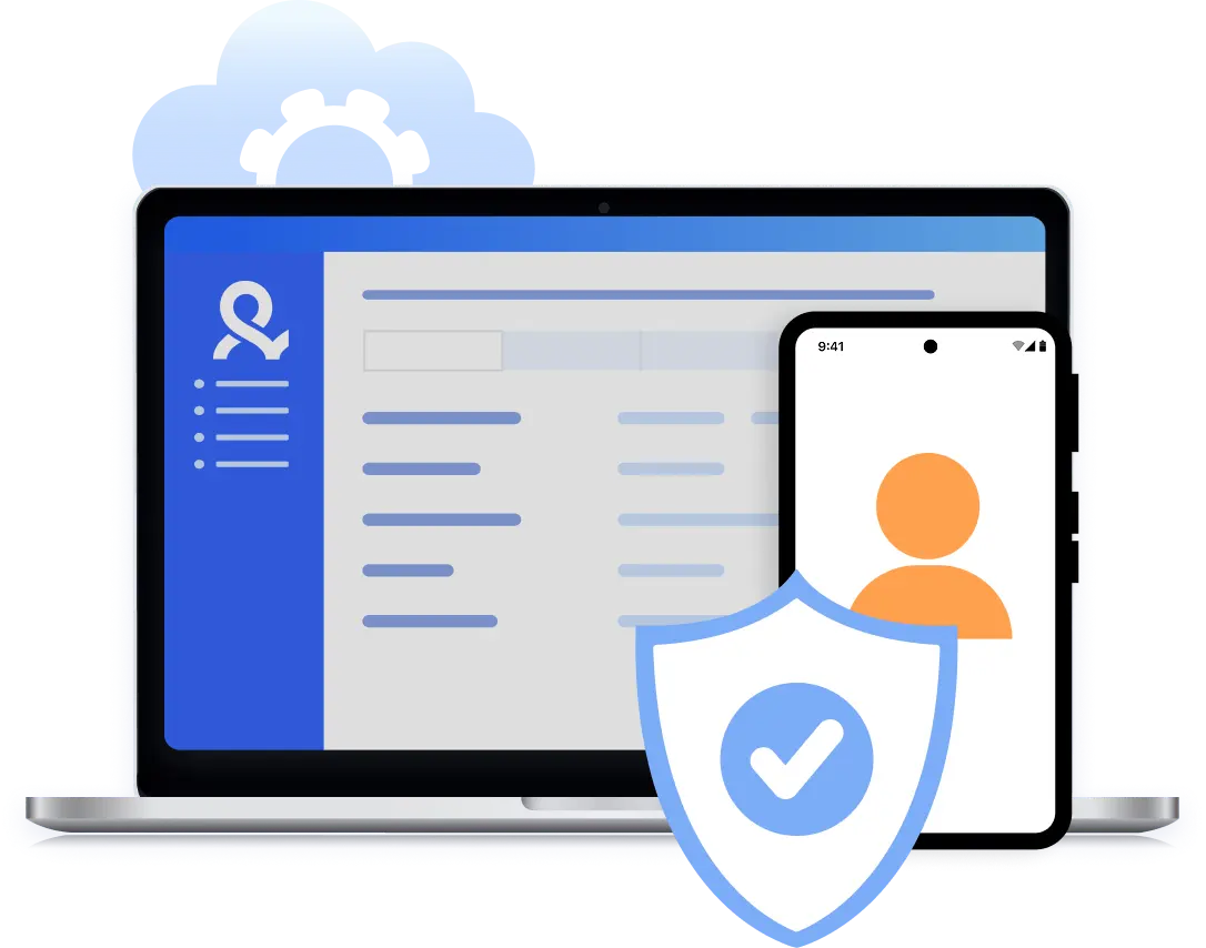 Secure cloud android management with protected mobile account access