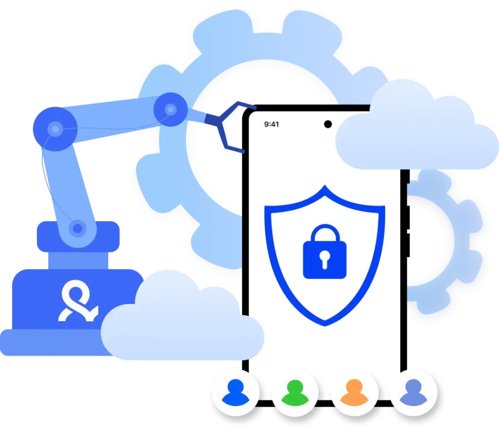 Secure cloud android device with fixed parameters and isolated mobile sessions