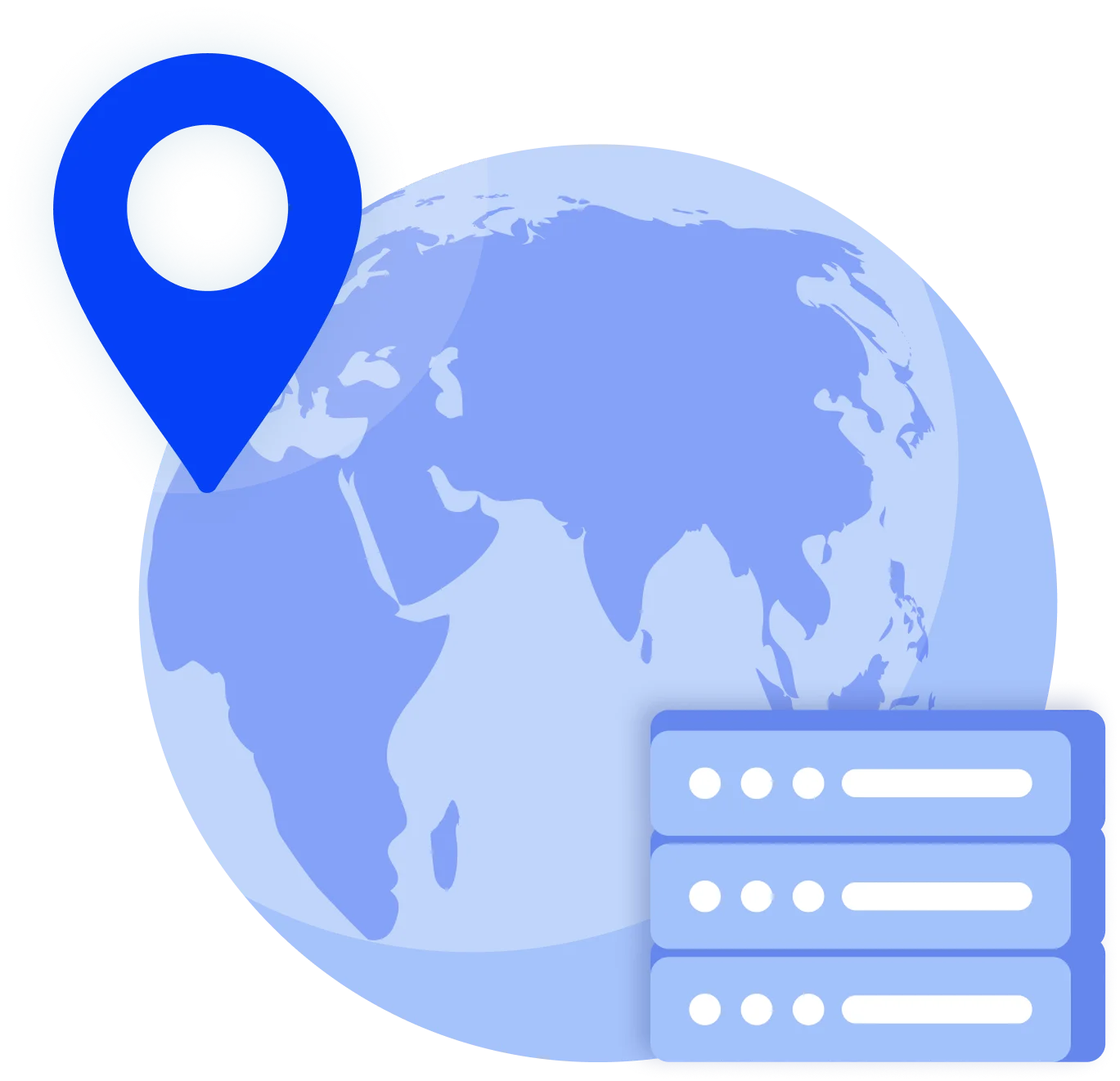 Proxy browser illustration showing global IP location and isolated browser profiles