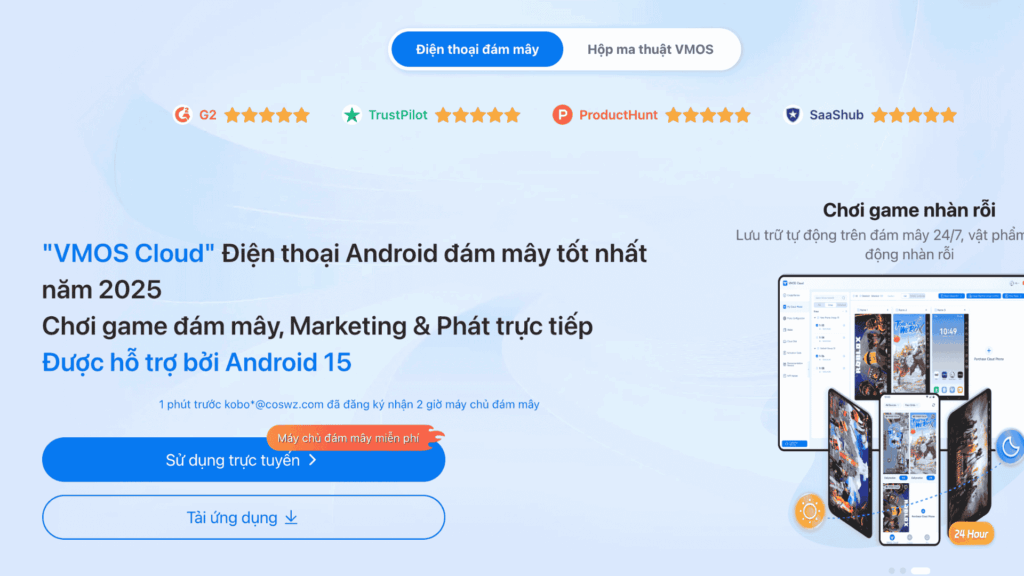 VMOS Cloud — thiết bị đám mây, nhưng có những hạn chế đáng chú ý