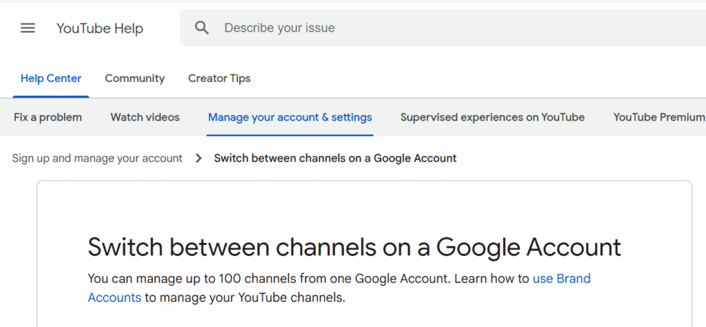 can you have multiple youtube channels