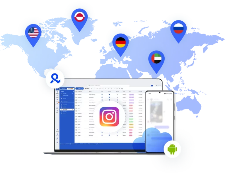 Запуск аккаунтов Instagram из разных стран с помощью облачных Android-телефонов Multilogin