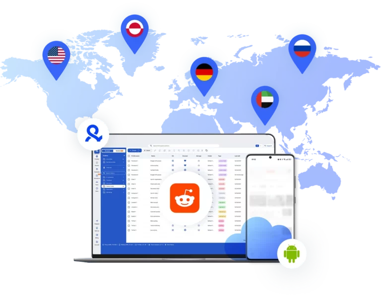 Run Reddit accounts from the location you choose