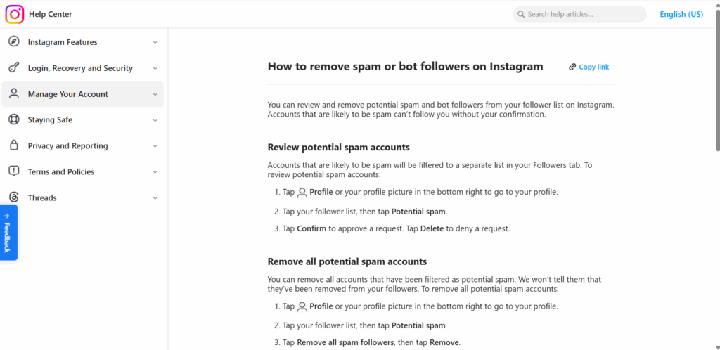 remove bots on IG