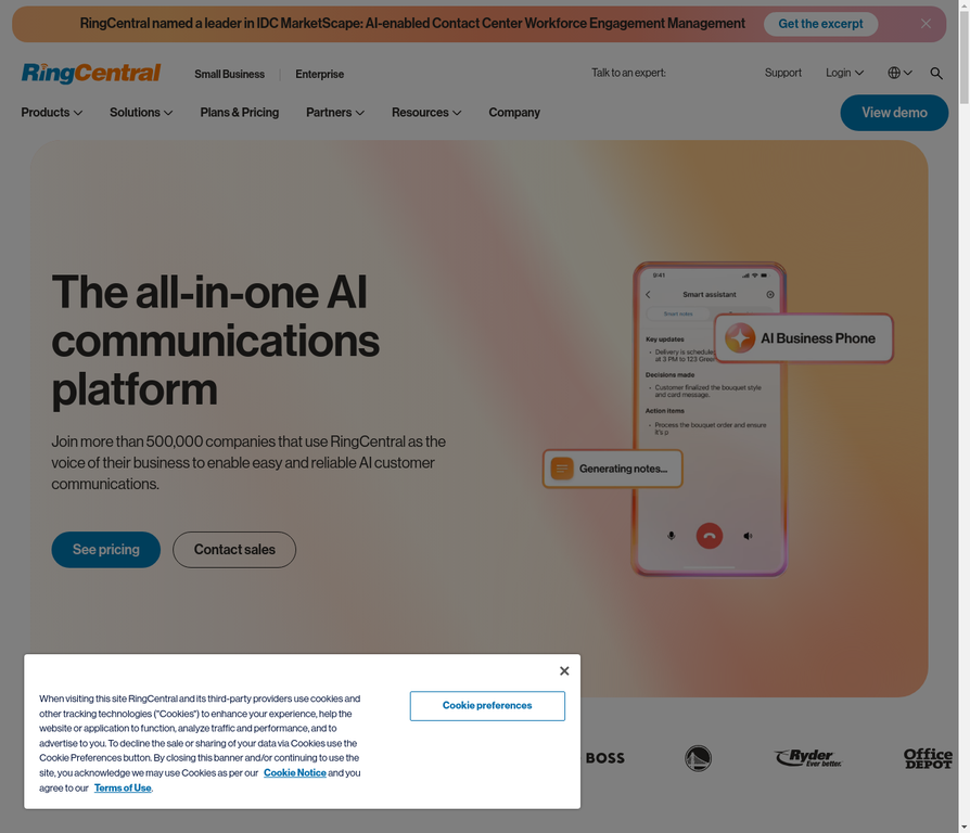 ring central cloud phone