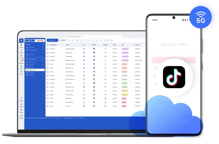 Run one cloud phone per TikTok account