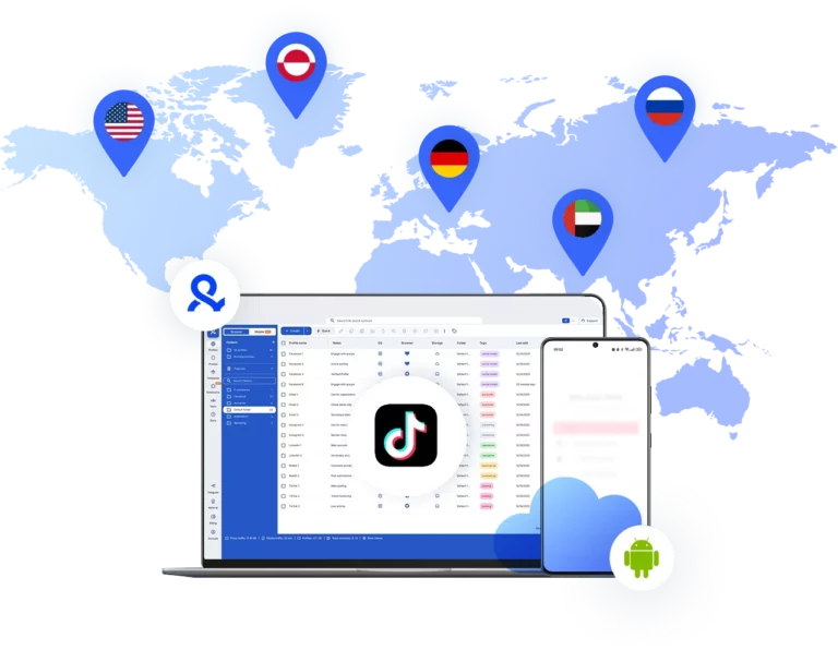 Access TikTok accounts from specific locations