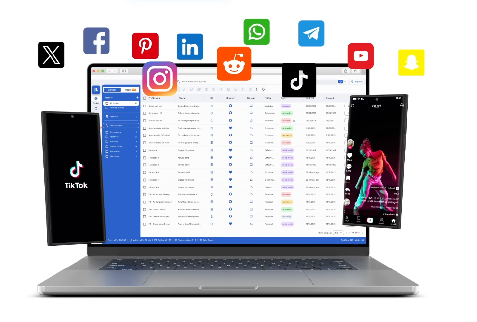 Multilogin Cloud Phone interface with Android profiles running in isolated cloud environments