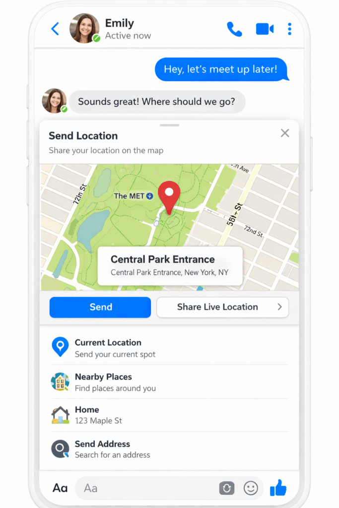 change location in facebook messenger