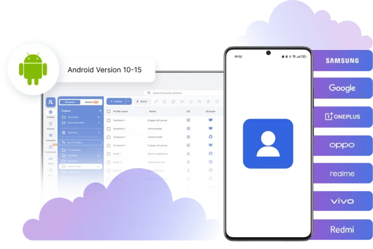 Bulk account creator running accounts on unique cloud phones with separate device identities
