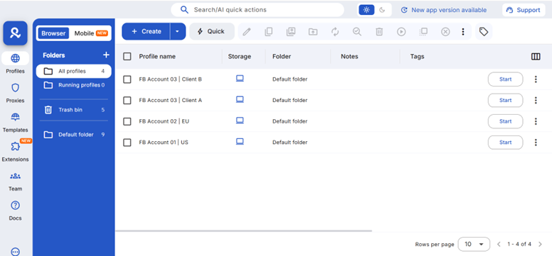 Multilple Cloud phones with Facebook in Multilogin