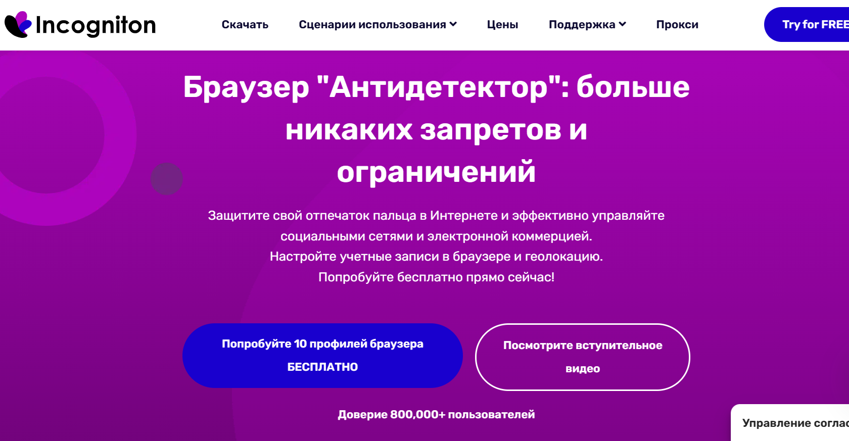 Интерфейс Incognition