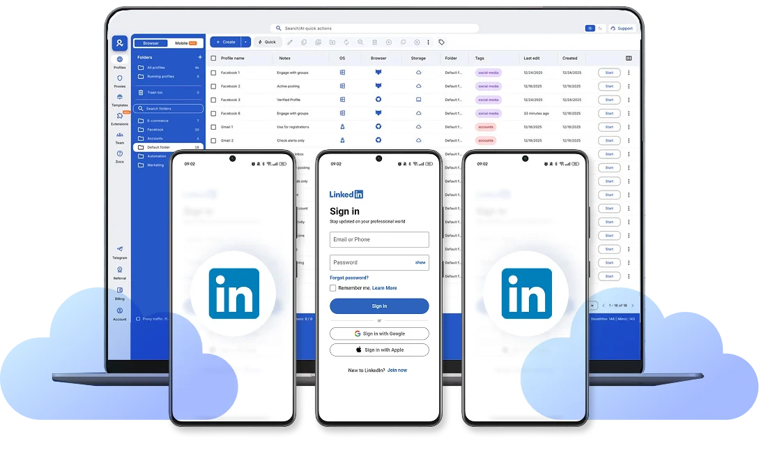 Unique cloud phones for LinkedIn with isolated accounts and stable sessions